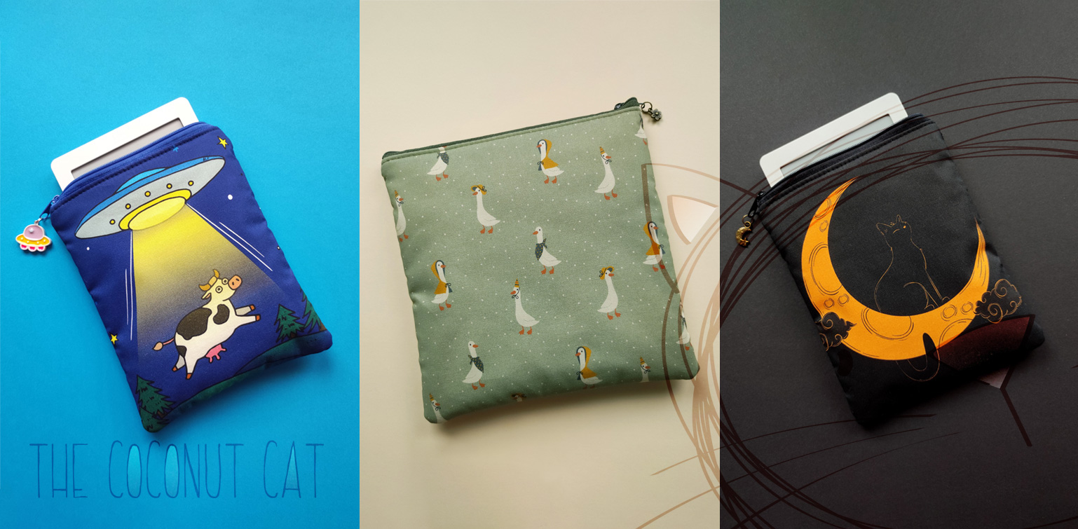 Three new fabrics: UFO, Geese and Cat on the moon