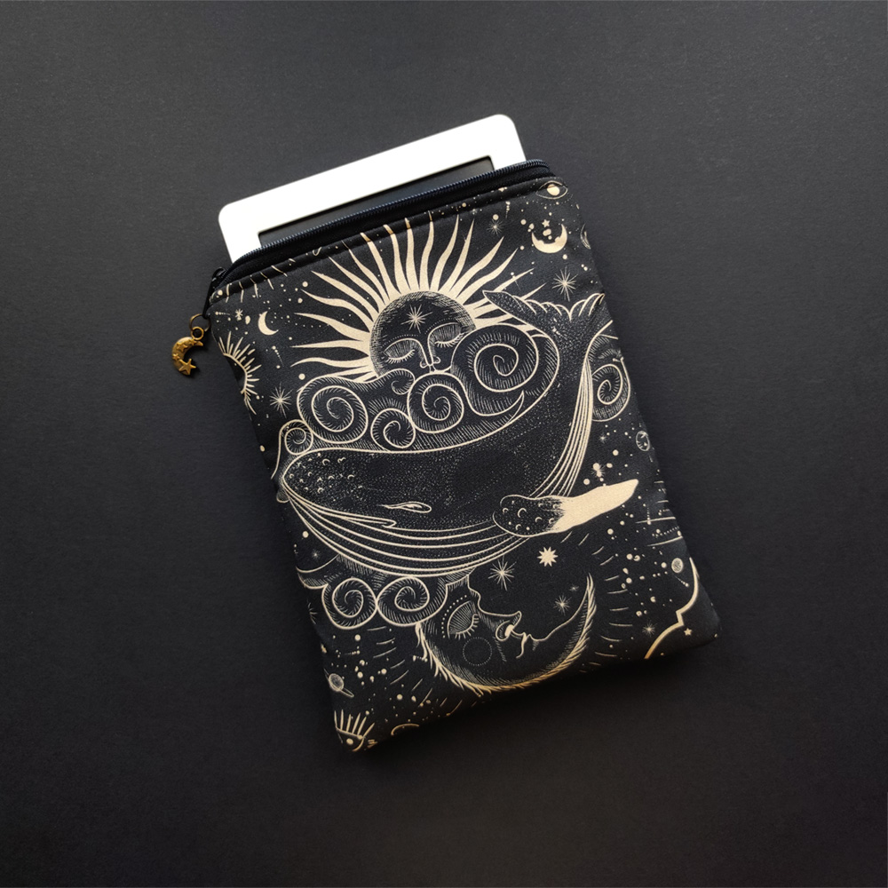 Whale, Sun and Moon e-reader pouch